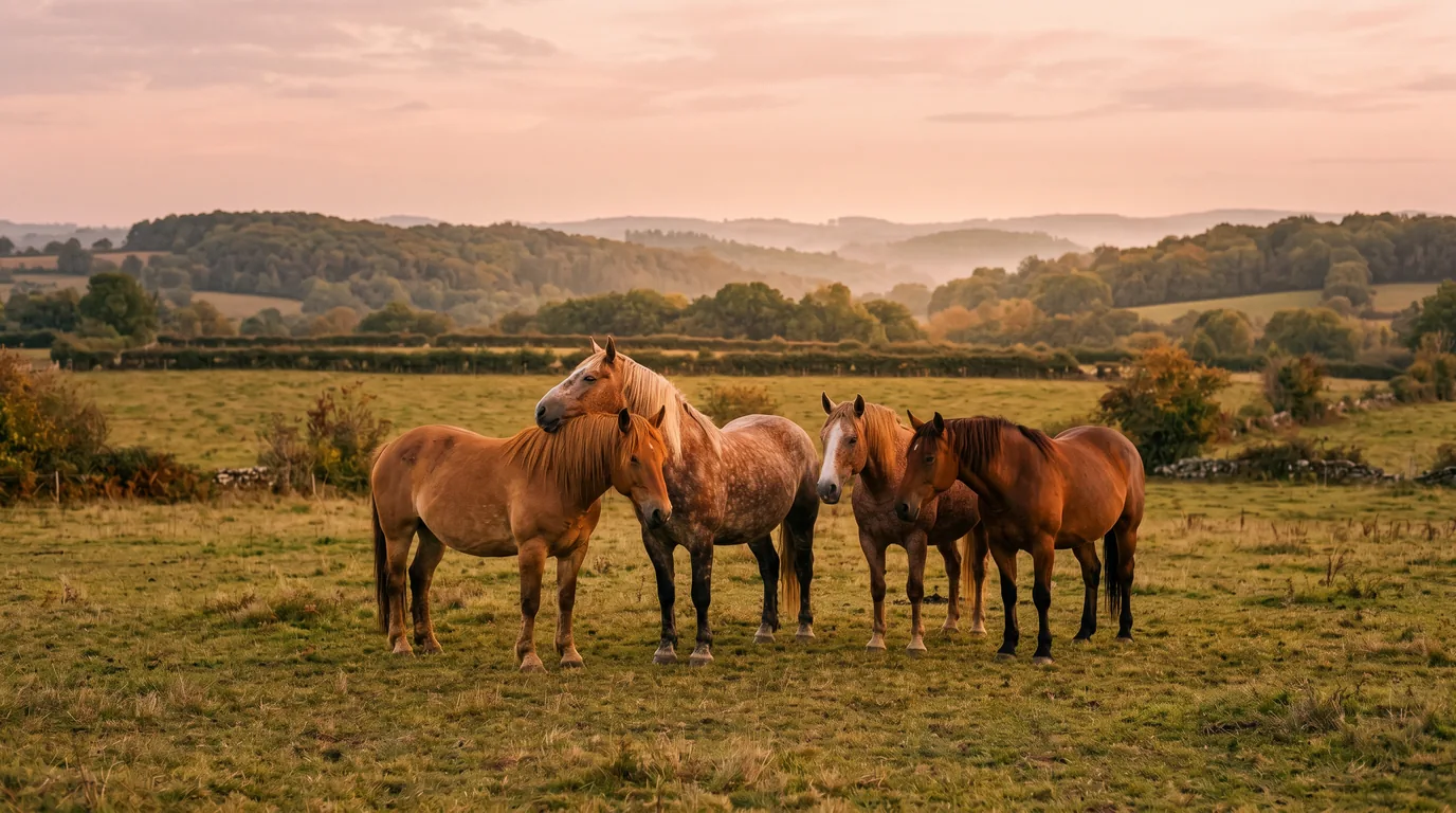 Les chevaux du Centre Cheval Poney en liberté, Dordogne